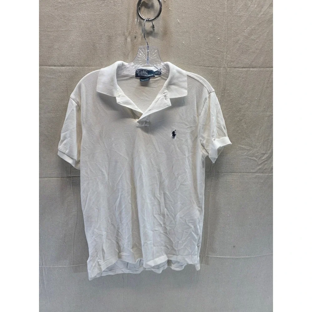 Polo Ralph Lauren Mens Custom Fit Polo Shirt Cream White Cotton Pique Size M